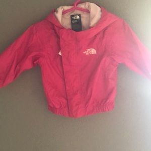 Pink North face rain coat